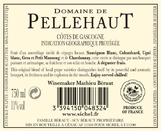 Domaine de Pellehaut Harmonie de Gascogne IGP Côtes de Gascogne Weiß 2017