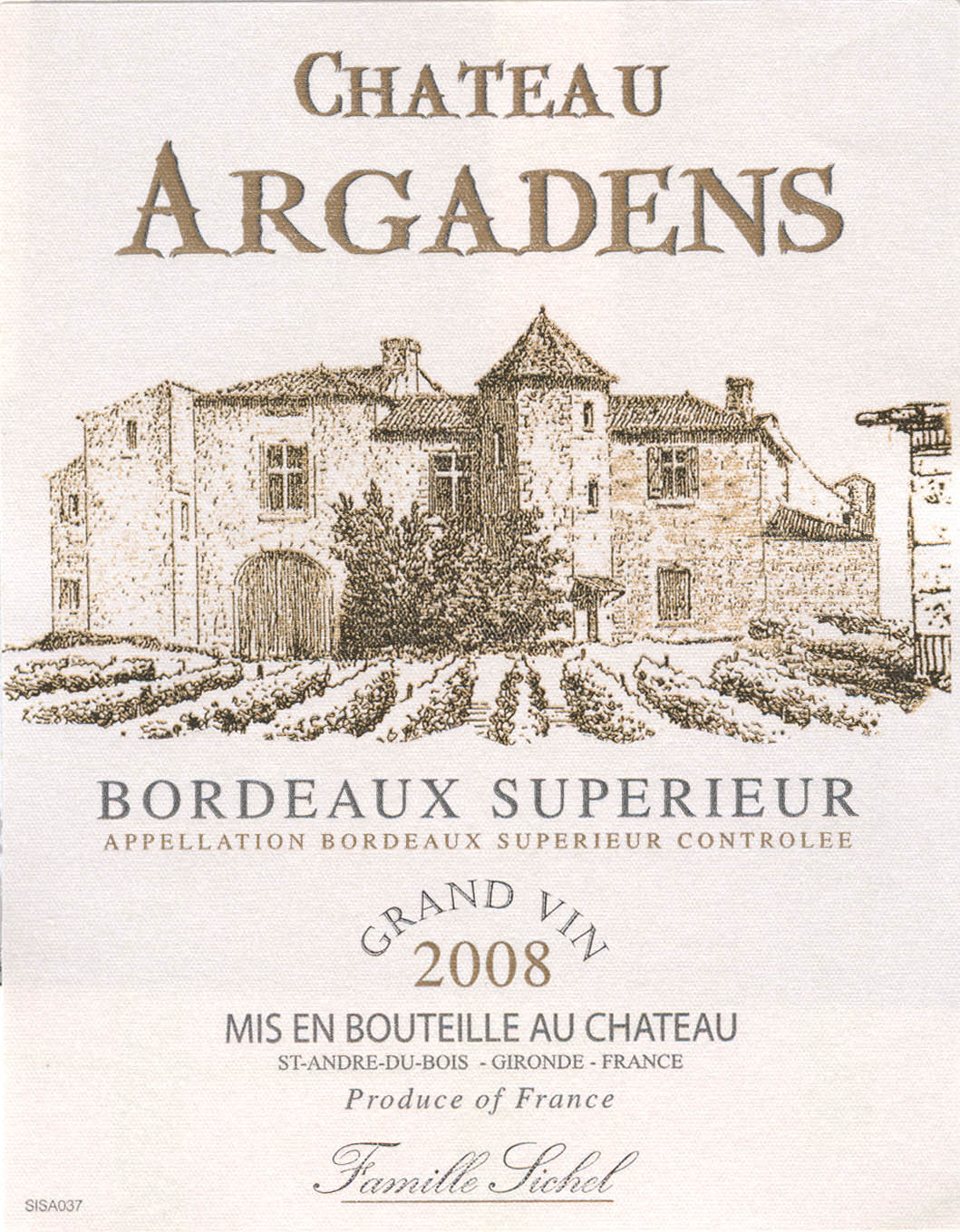 Château Argadens AOC Bordeaux Supérieur Tinto sm