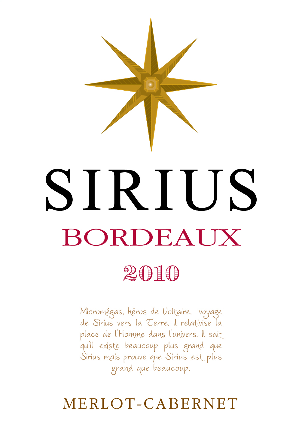 SIRIUS シリウス AOC ボルドー 赤ワイン Red 2010