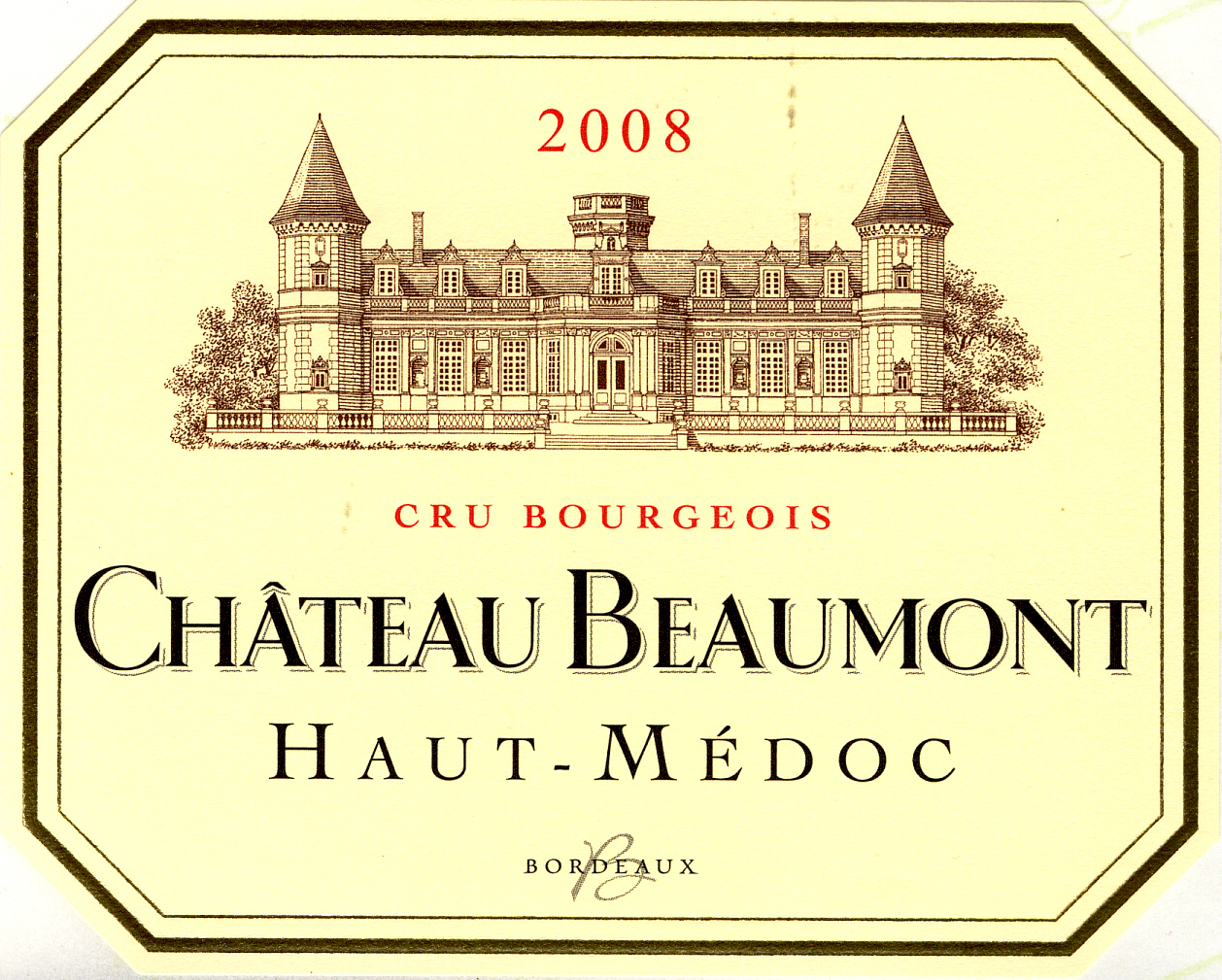 샤토 보몽 Château Beaumont AOC 오 -메도크 Haut- Médoc 레드 Red 2008