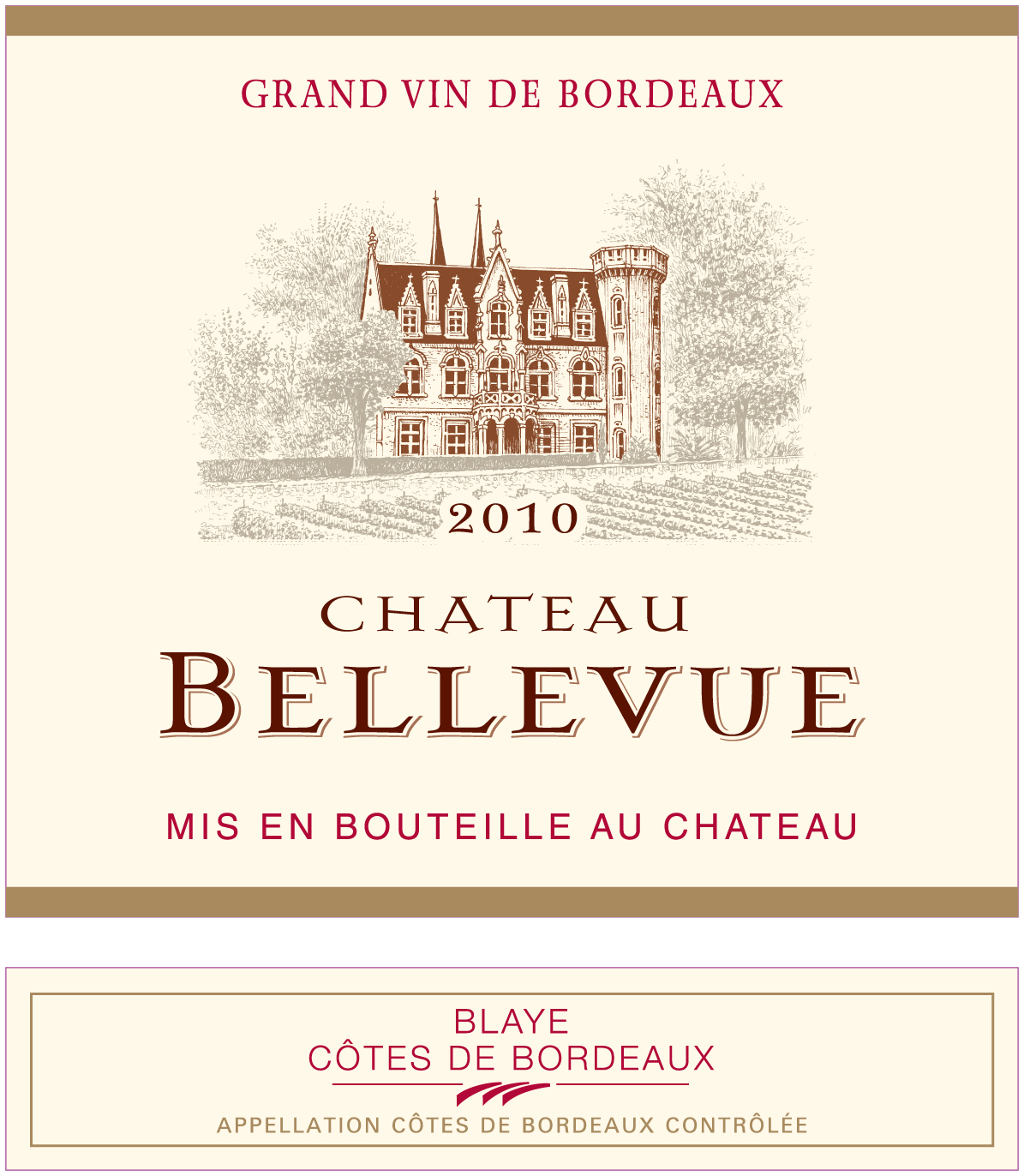 샤토 벨뷔 Château Bellevue AOC 블라이 - 코트 드 보르도 Blaye - Côtes de Bordeaux 레드 Red 2010