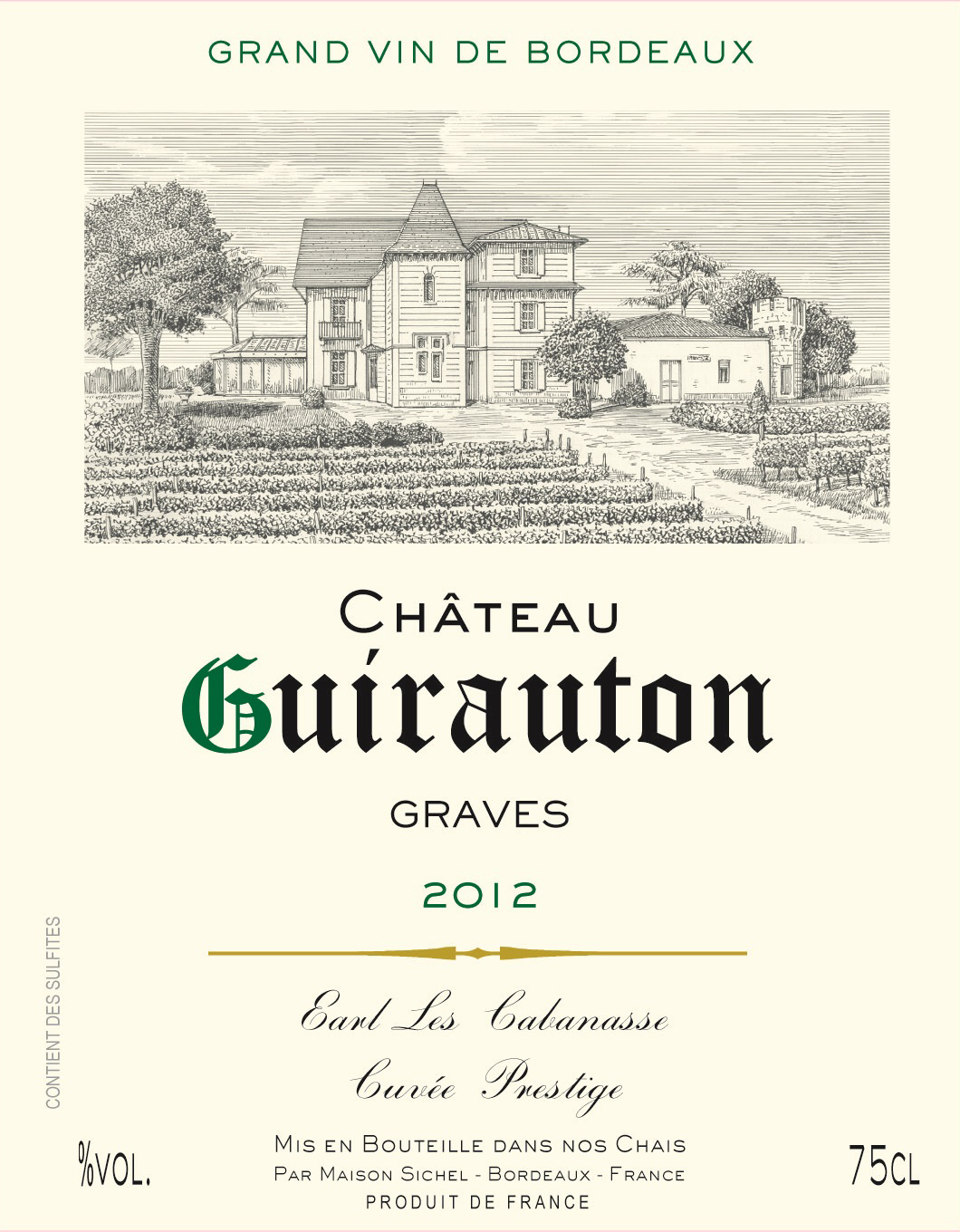 Château Guirauton - Cuvée Prestige AOC Graves White 2012