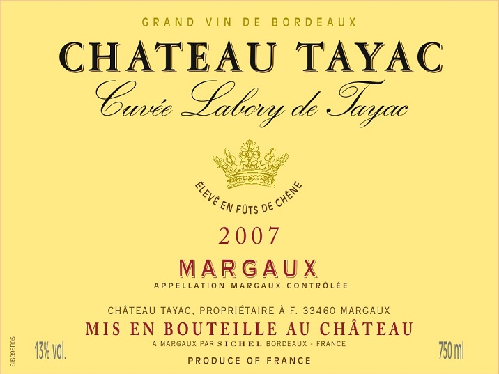 Château Tayac Cuvée Labory de Tayac AOC Margaux Rouge 2007