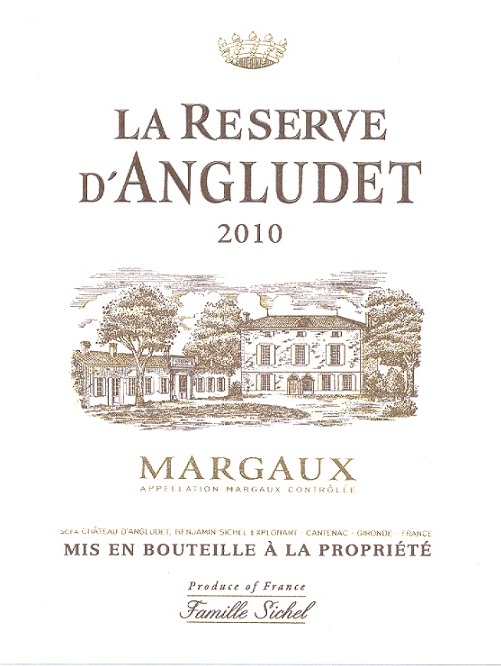La Réserve d'Angludet ラ・レゼルヴ・ダングリュデ AOC マルゴー 赤ワイン Red 2010