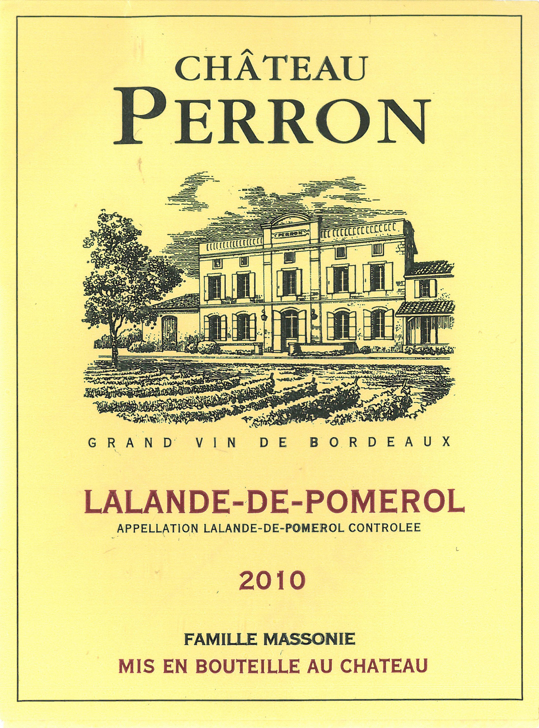 Château Perron シャトー・ペロン AOC ラランド・ド・ポムロール 赤ワイン Red 2010