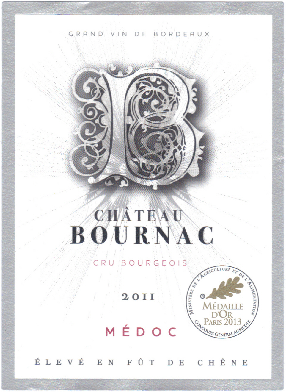 Château Bournac（伯纳克酒庄） AOC 梅多克(Médoc) 红葡萄酒-Red 2011