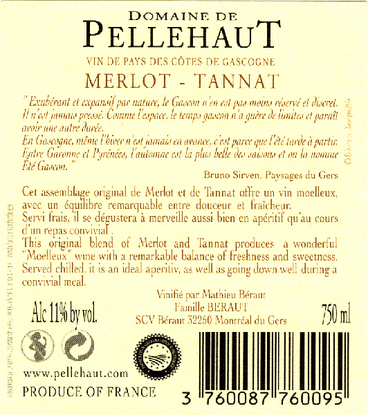 Domaine de Pellehaut L'été Gascon - Rosé IGP Vin de pays des Côtes de Gascogne.      Rosé sm