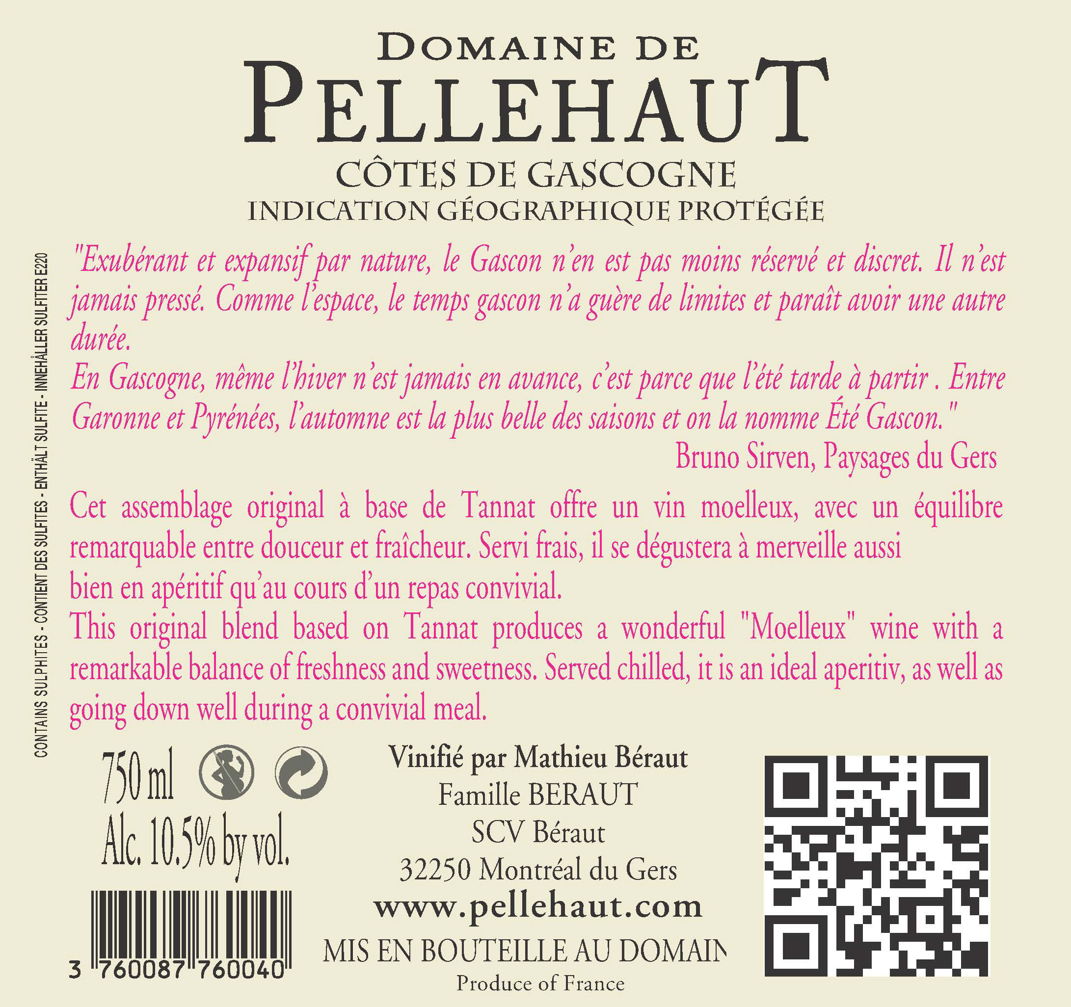 도멘 드 펠로 레테 가스꽁 로제Domaine de Pellehaut L'été Gascon - Rosé IGP 코트 드 가스코뉴 Côtes de Gascogne 로제 Rosé 2013
