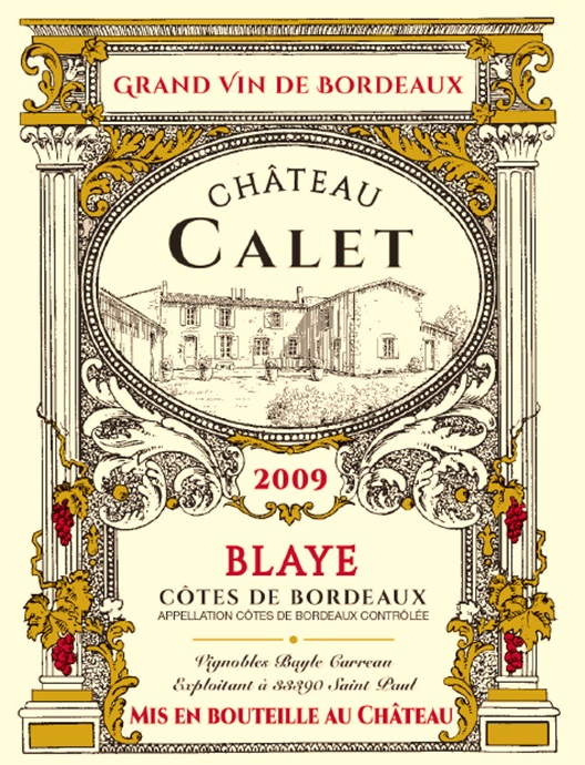 Château Calet AOC Blaye - Côtes de Bordeaux Red 2009