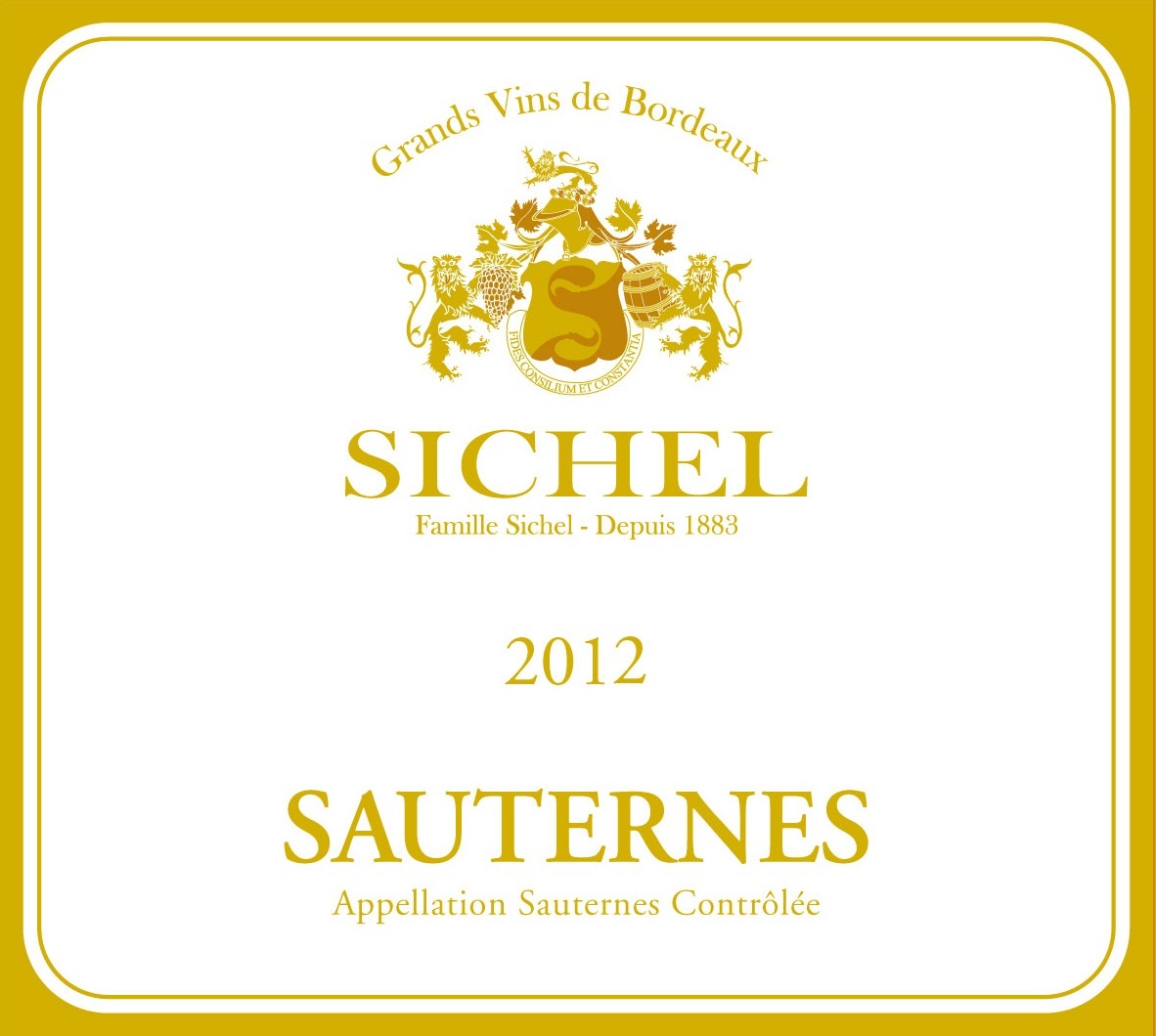 SAUTERNES SICHEL（西塞世家索泰尔讷） AOC 索泰尔讷（Sauternes） 甜白葡萄酒 2012