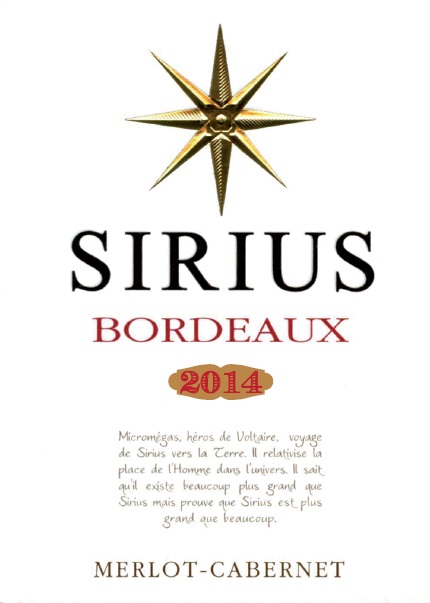 Sirius（天狼星） AOC 波尔多（Bordeaux） 桃红葡萄酒 – rose 2014