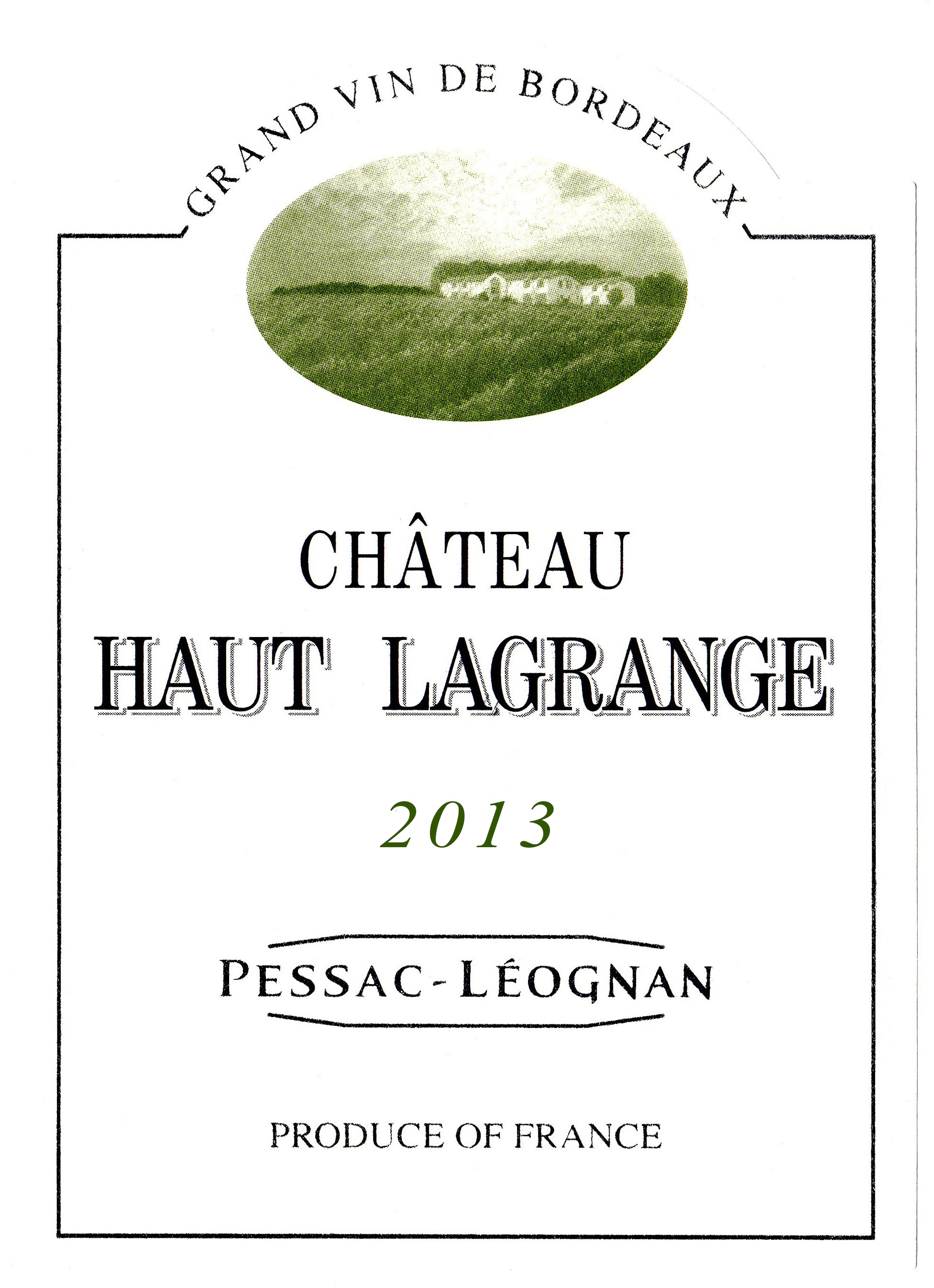Château Haut Lagrange AOC Pessac-Léognan White 2013