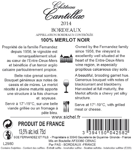 Château Cantillac - Cuvée Prestige（康帝雅克酒庄-精选） AOC 波尔多（Bordeaux) 红葡萄酒-Red 2014