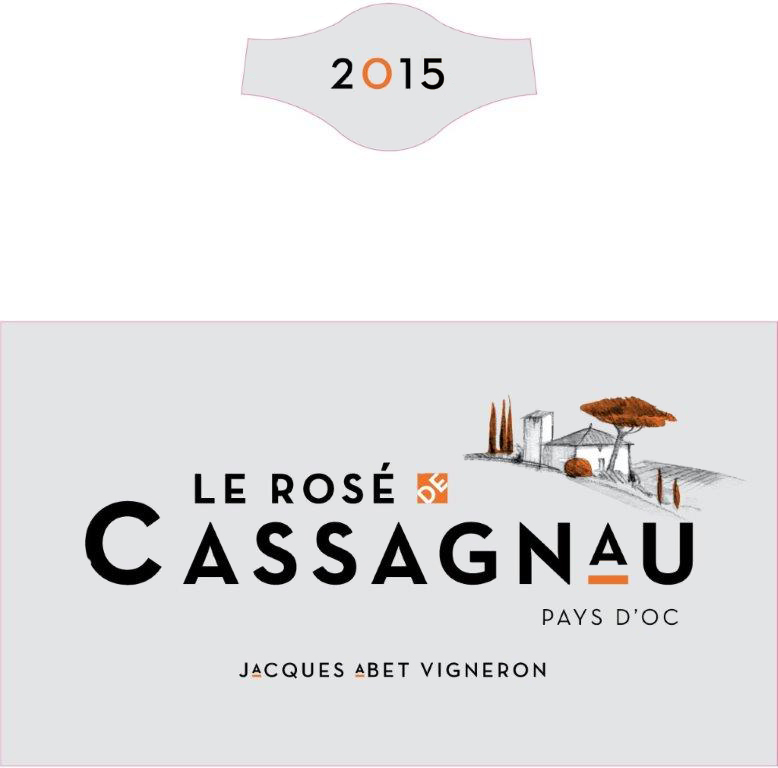 Le Rosé de Cassagnau（卡索诺桃红） IGP 奥克地区餐酒(Pays d'OC) 桃红葡萄酒 2015