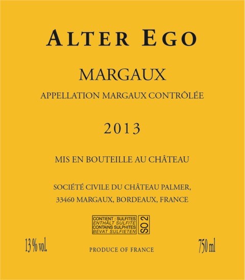 Alter Ego de Palmer アルター・エゴ・ド・パルメ AOC マルゴー 赤ワイン Red 2013