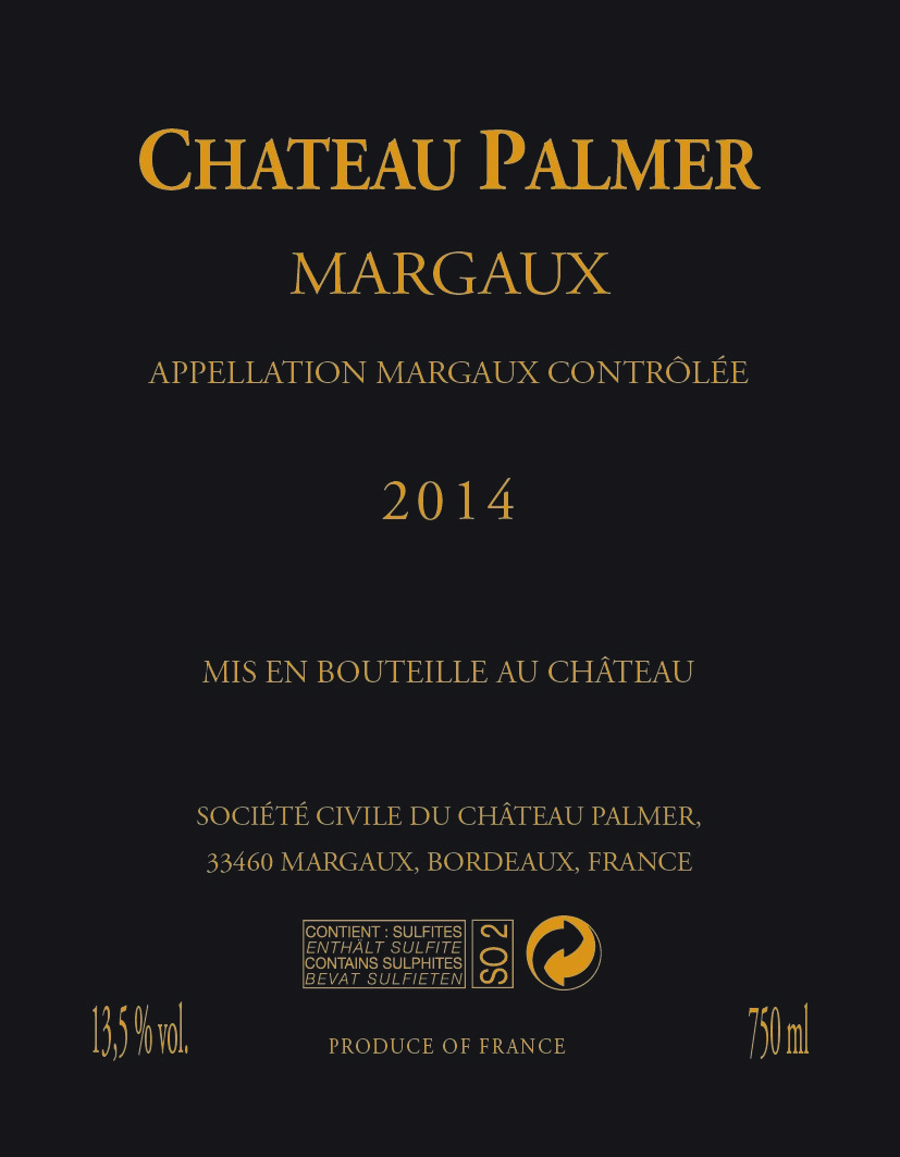 Château Palmer AOC Margaux Rouge 2014