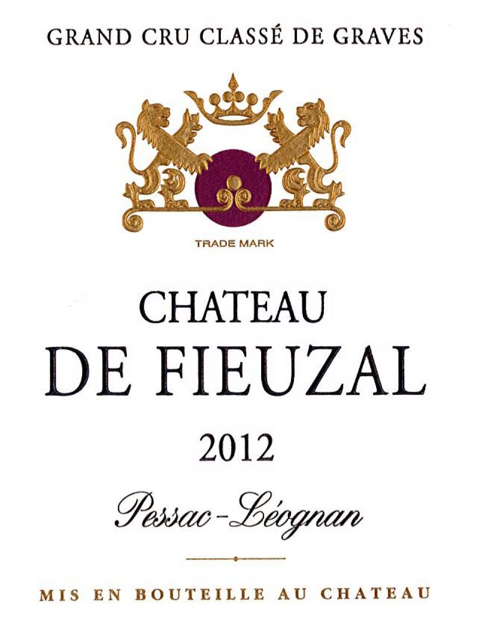 Château De Fieuzal AOC Pessac-Léognan Rouge 2012