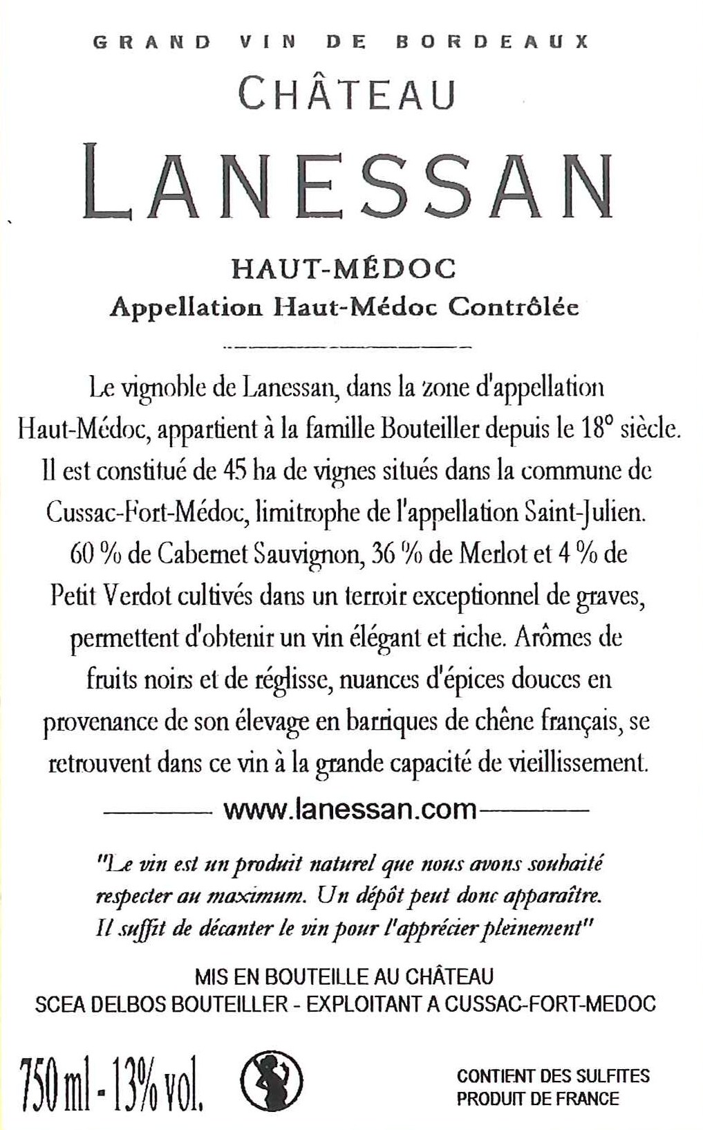 Château Lanessan AOC Haut-Médoc Rouge 2012