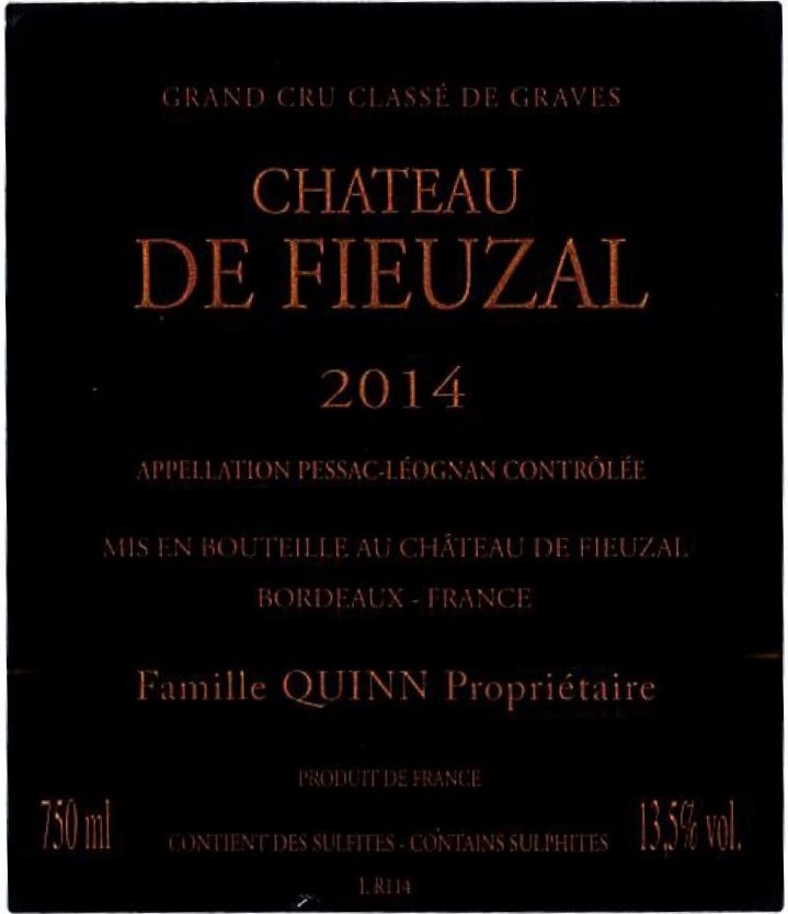 Château De Fieuzal AOC Pessac-Léognan Rouge 2014