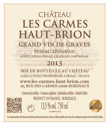 Château Carmes Haut-Brion (Les) AOC Pessac-Léognan Rouge 2013