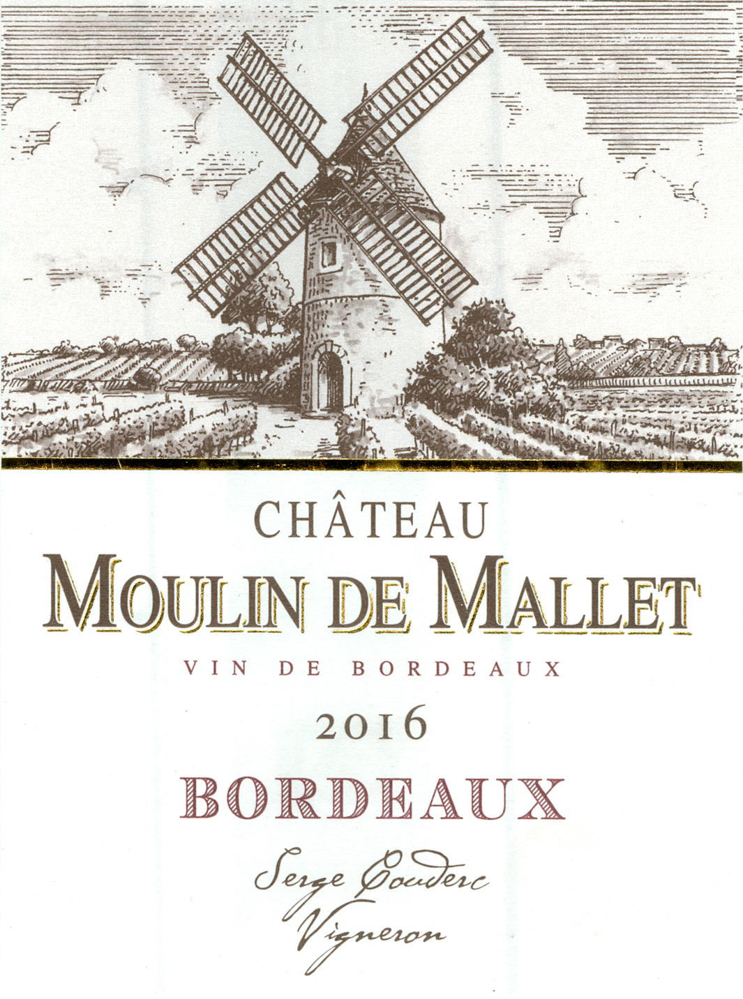 Château Moulin de Mallet AOC Bordeaux Red 2016