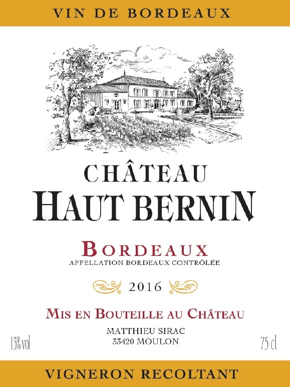 Château Haut Bernin AOC Bordeaux Rouge 2016