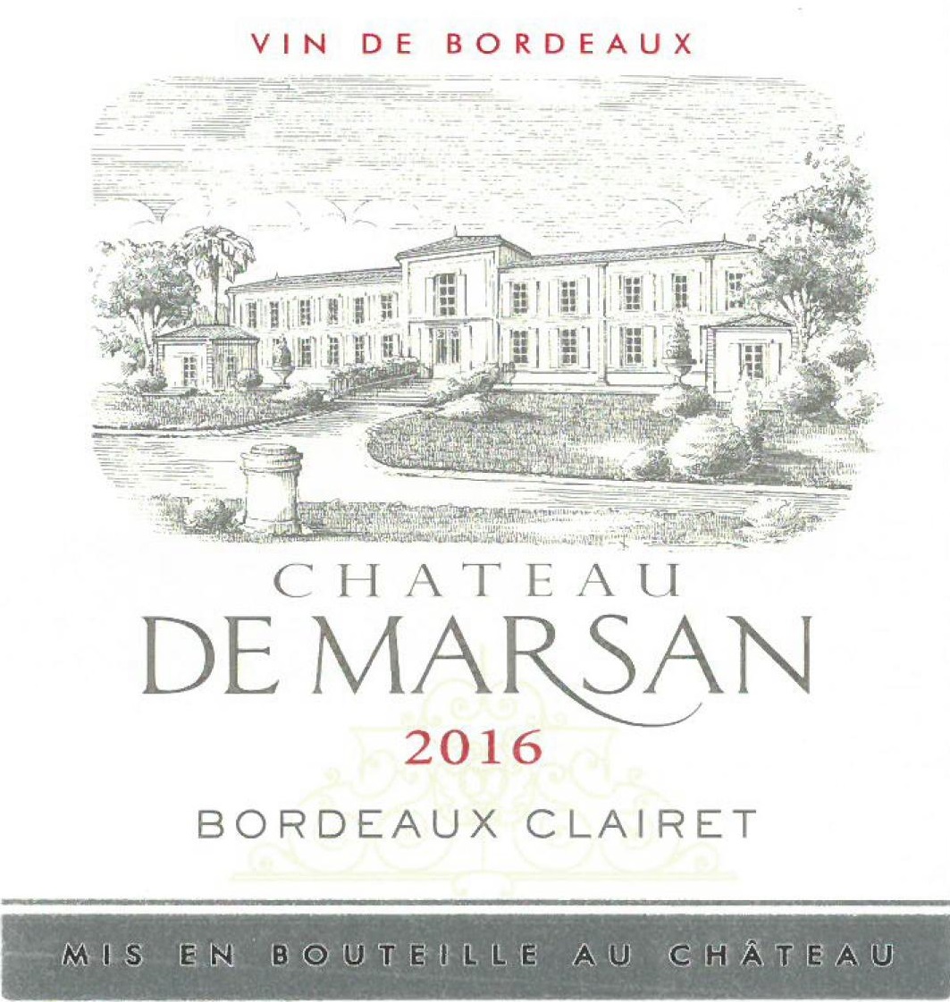 Château de Marsan AOC Bordeaux Clairet Clairet 2016