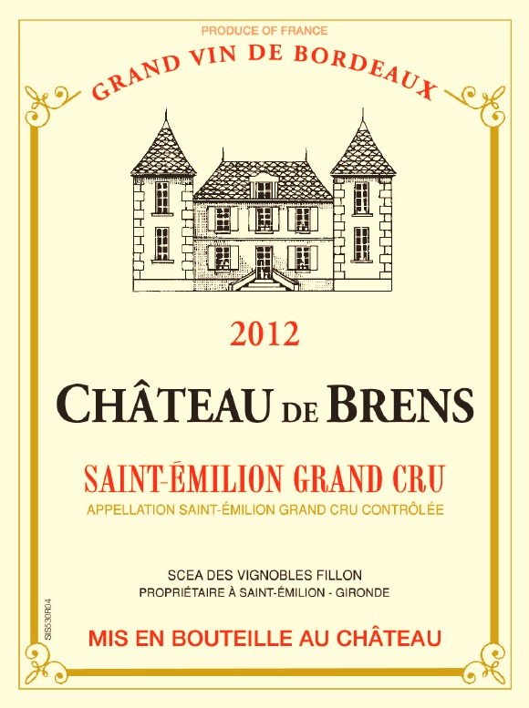 Château de Brens AOC Saint-Emilion Grand Cru Rouge 2012