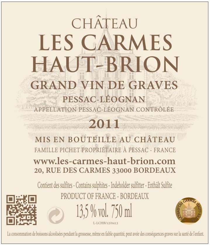 Château Carmes Haut-Brion (Les) AOC Pessac-Léognan Red 2011