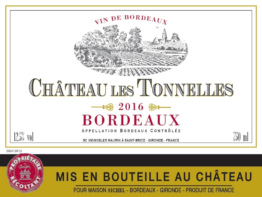 Château Les Tonnelles AOC Bordeaux Rouge 2016