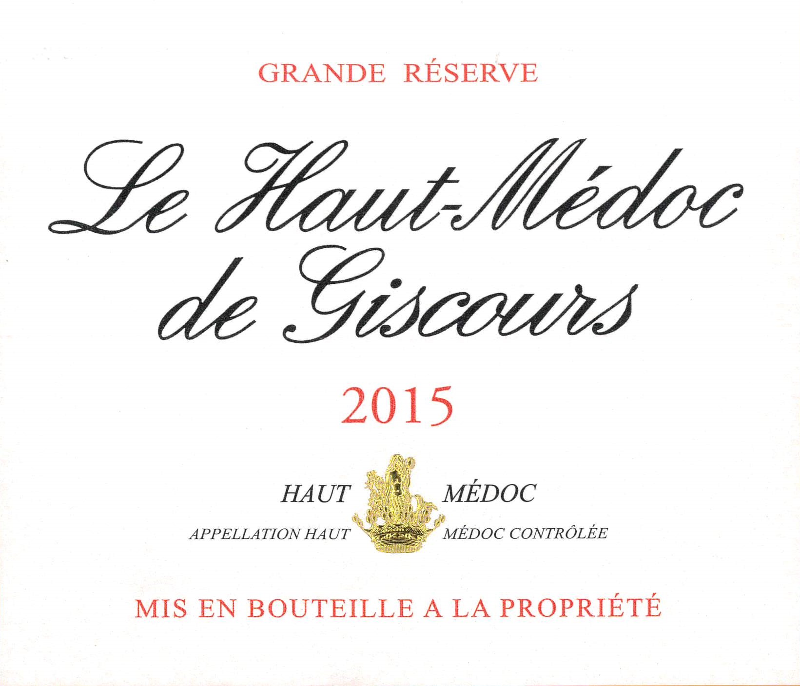 Haut Médoc de Giscours (Le) AOC Haut-Médoc Rouge 2015
