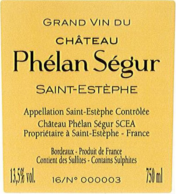 Château Phélan Ségur AOC Saint-Estèphe Rouge 2016