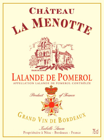 Château La Menotte AOC Lalande de Pomerol Rouge 2016