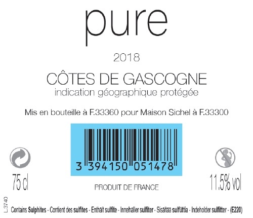 Pure IGP Côtes de Gascogne Blanc 2018