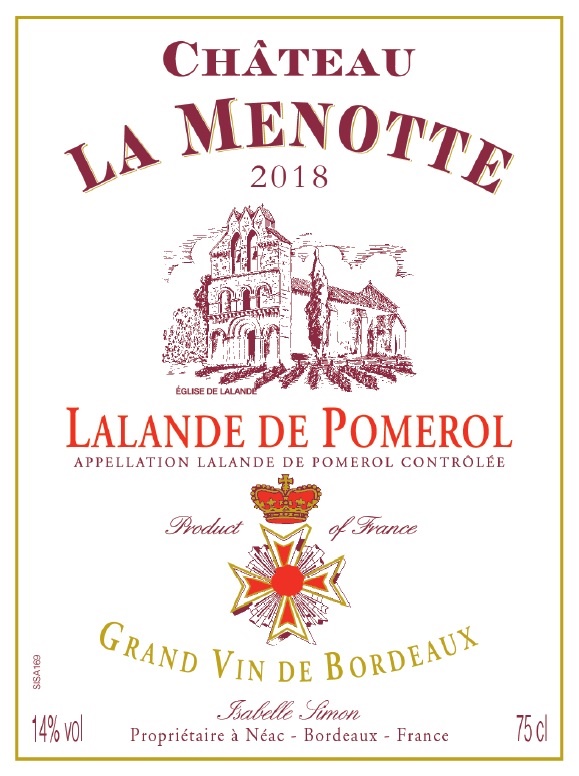 Château La Menotte AOC Lalande de Pomerol Rouge 2018