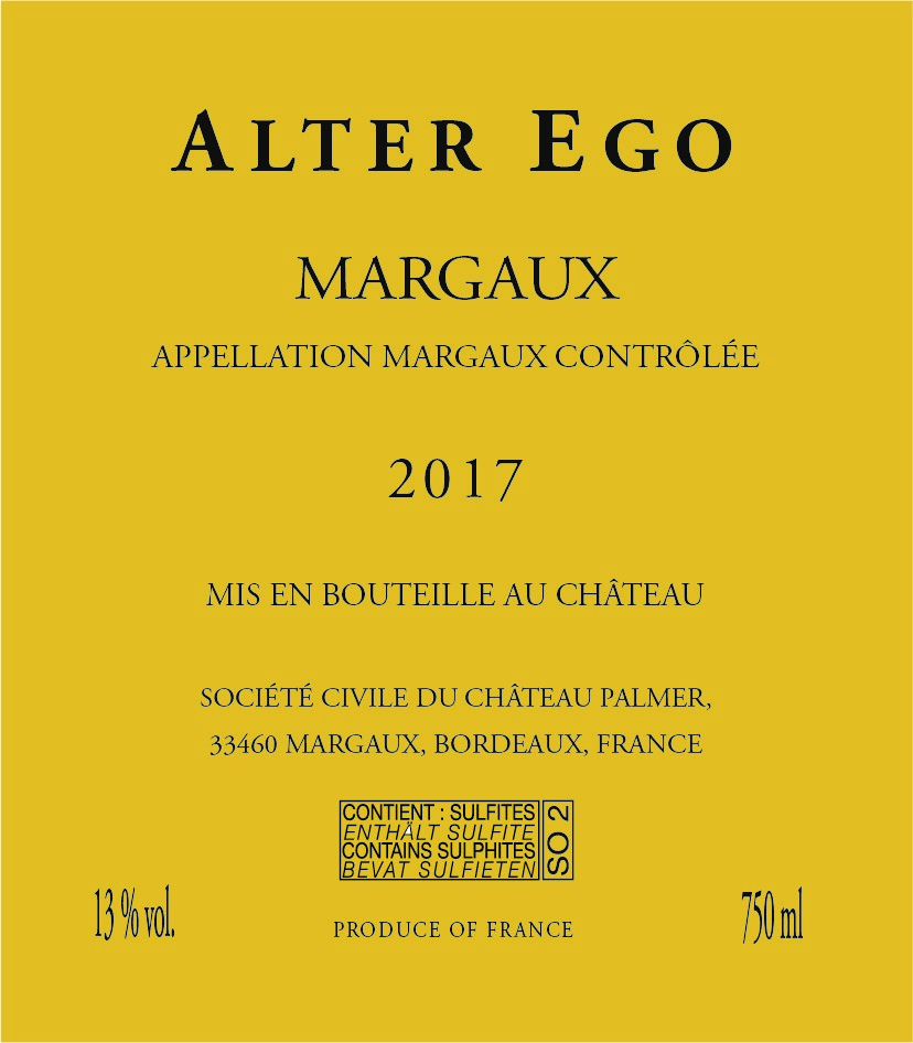 Alter Ego de Palmer AOC Margaux 红葡萄酒 2017