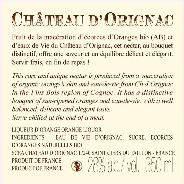 Château Orignac (D') - Nectar à l'Orange  Liqueur   SM