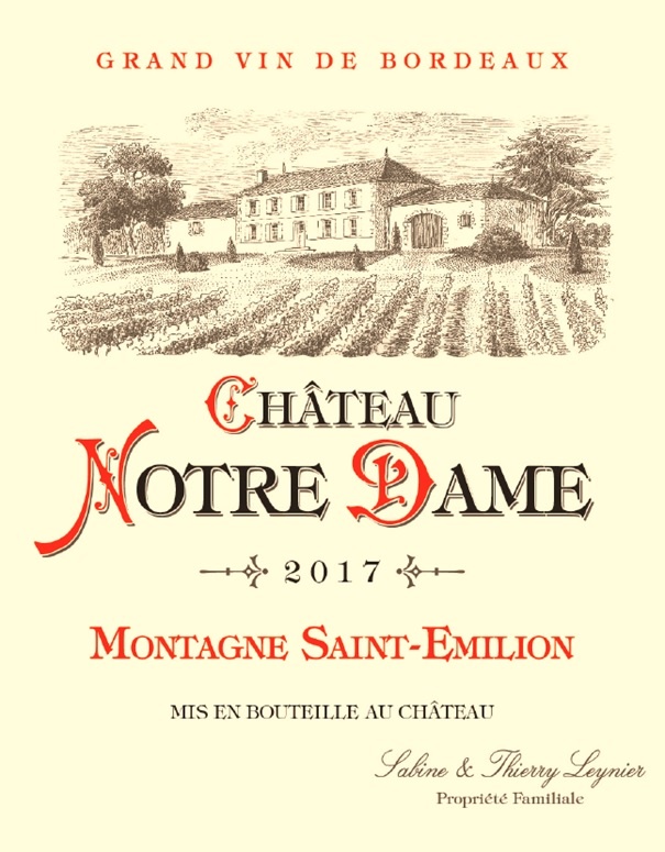 Château Notre Dame - Cuvée du Moulin AOC Montagne Saint Emilion Red 2017