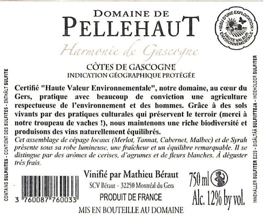 Domaine de Pellehaut Harmonie de Gascogne IGP Côtes de Gascogne Rosé 2020
