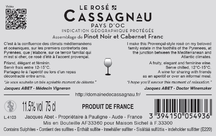 Le Rosé de Cassagnau IGP Pays d'Oc Rosé 2020