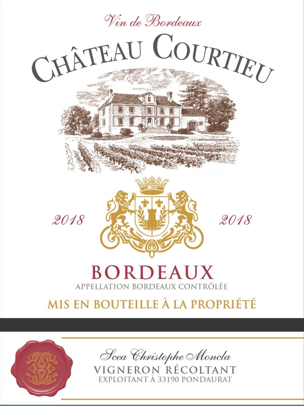 Château Courtieu AOC Bordeaux Rouge 2018