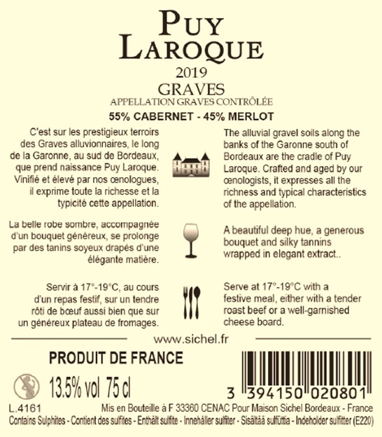 Puy Laroque AOC Graves Red 2019