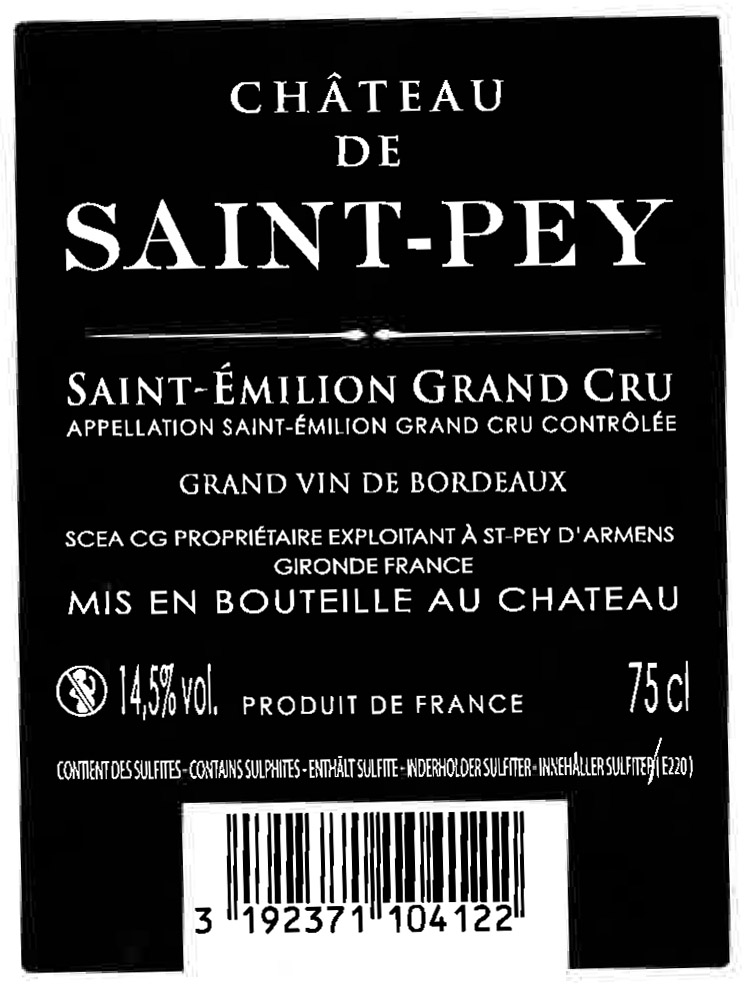 Château de Saint-Pey AOC Saint-Emilion Grand Cru Red 2018