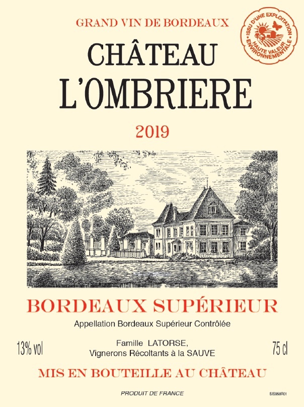 Château Ombrière (l') AOC Bordeaux Supérieur Rouge 2019