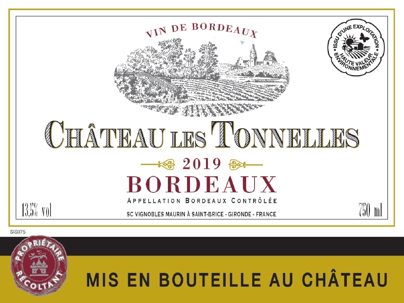 Château Les Tonnelles AOC Bordeaux Rouge 2019