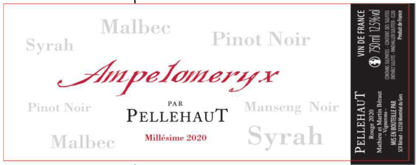 Ampelomeryx  Vin de France Rouge 2020