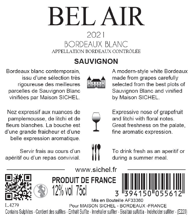 Bel Air AOC Bordeaux White 2021