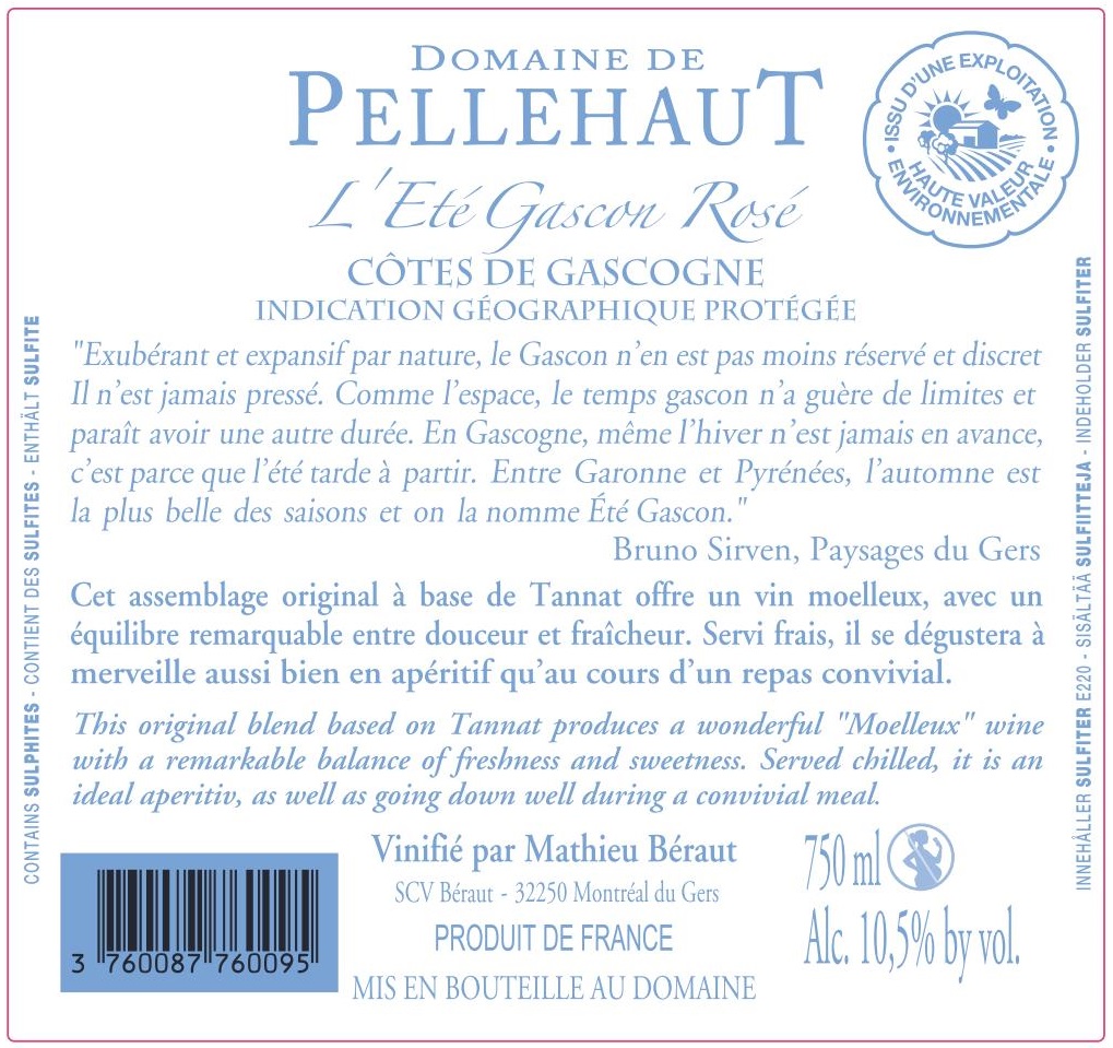 Domaine de Pellehaut L'été Gascon - Rosé IGP Côtes de Gascogne Rosé 2021