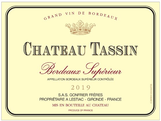 Château Tassin AOC Bordeaux Supérieur Rouge 2019