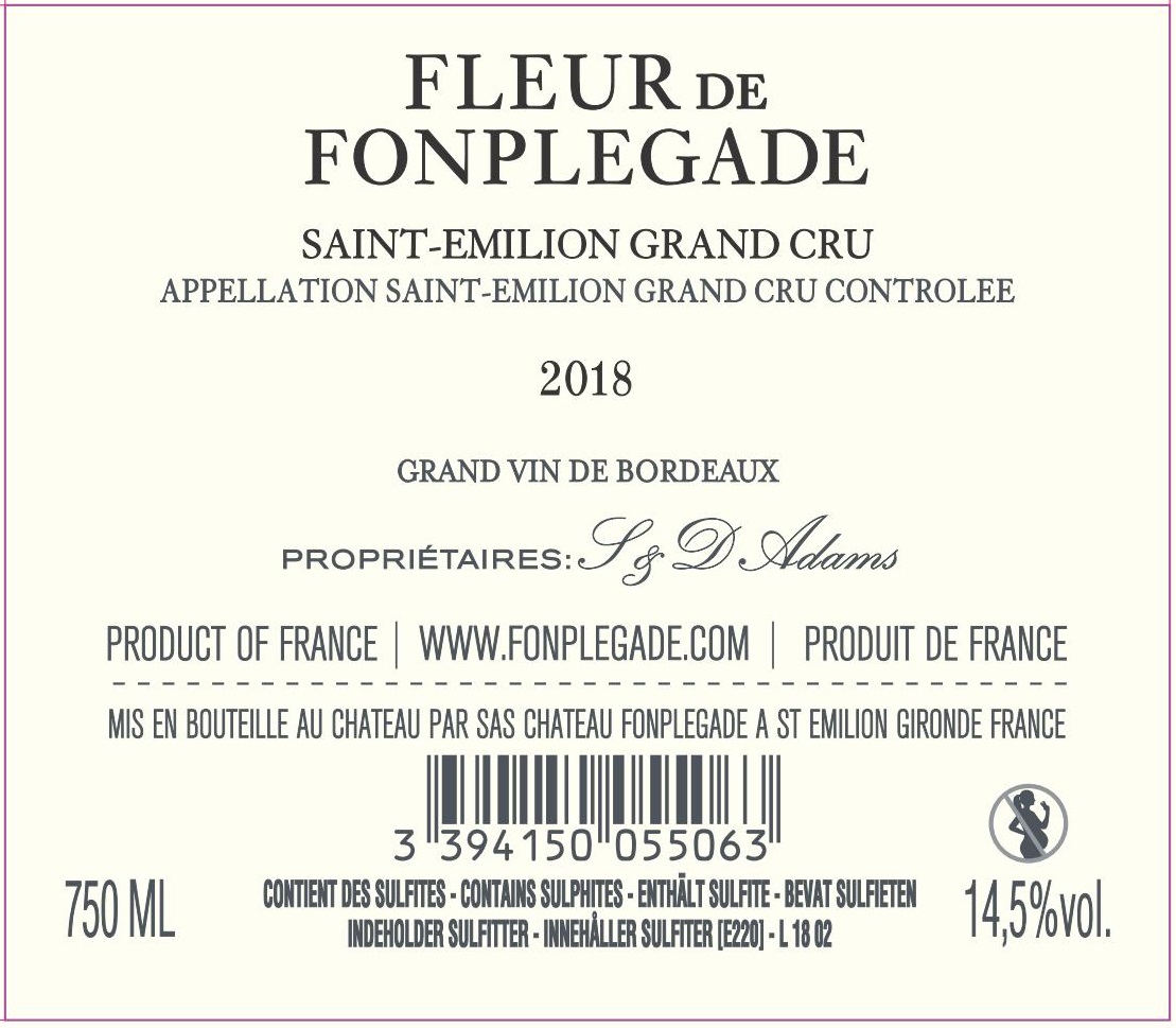 Fleur de Fonplégade AOC Saint-Emilion Grand Cru Rouge 2019
